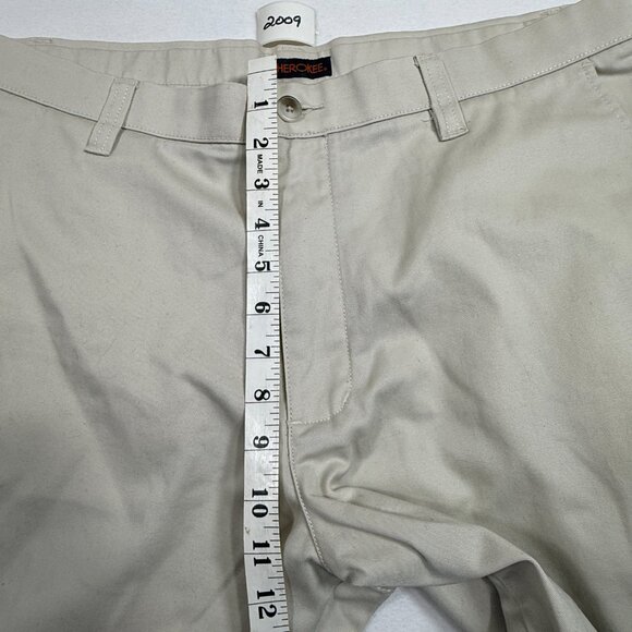 NWOT Cherokee Ultimate Khaki Men's Flat Front Pants Tag Size 36 34 Tan Workwear - Picture 4 of 11